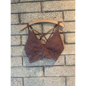 Aerie L/G Lace Bralette With Adjustable Straps In Mauve